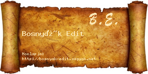 Bosnyák Edit névjegykártya